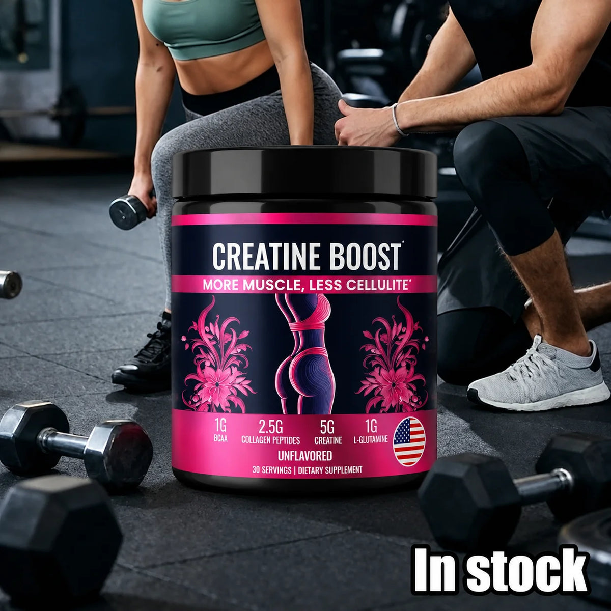 Creatine for Women Booty Builder Supplement with Collagen & BCAA Supports Muscle Development Post-Workout Recovery Elasticity