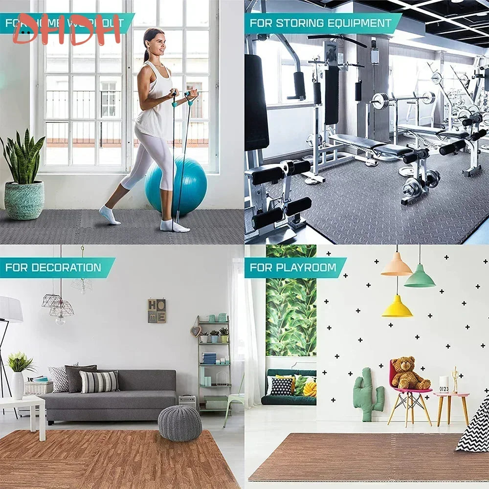 4~20Pcs Puzzle Fitness Mat, Eva Interlocking Foam Floor Tiles for Home Gym, Home Gym Equipment Mat, Non-Slip Floor Mat for Kids