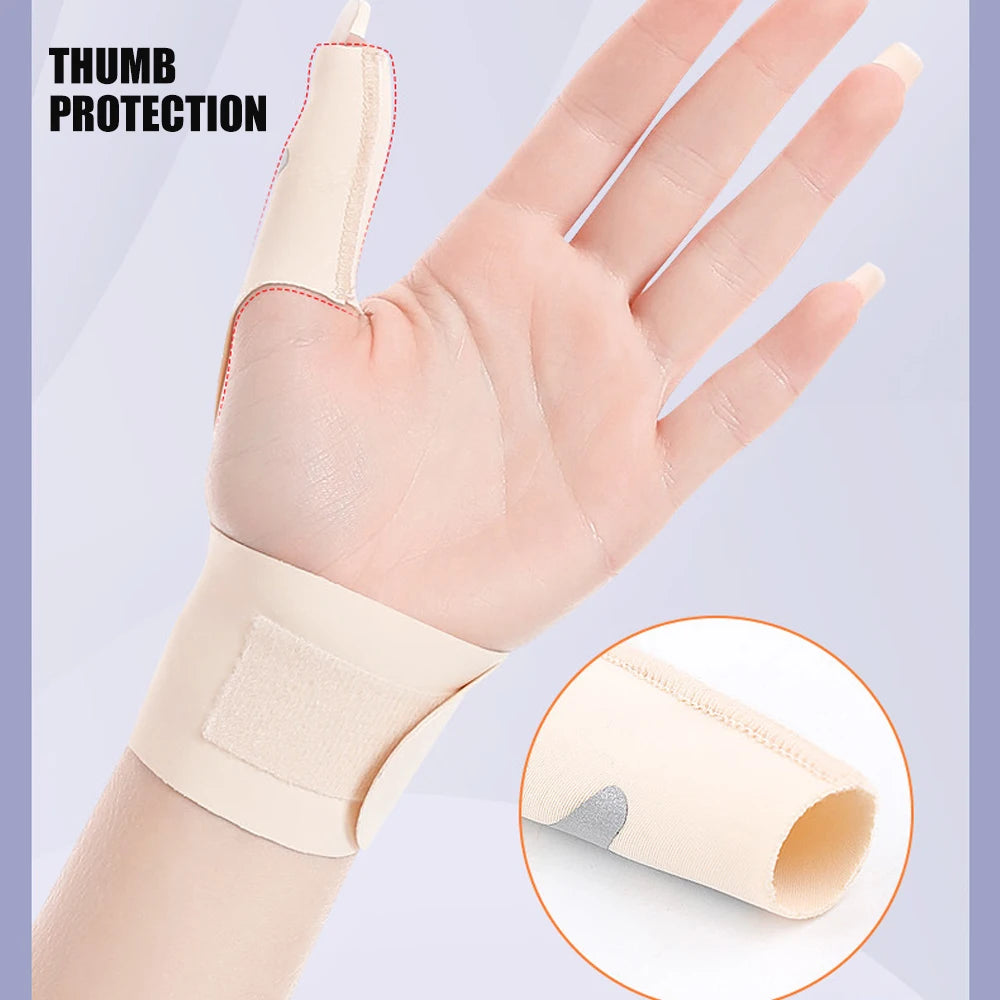 Thumb Splint Right Hand, Adjustable Wrist Thumb Support Brace,Trigger Finger Splint for Tendonitis Relief with Compression Strip