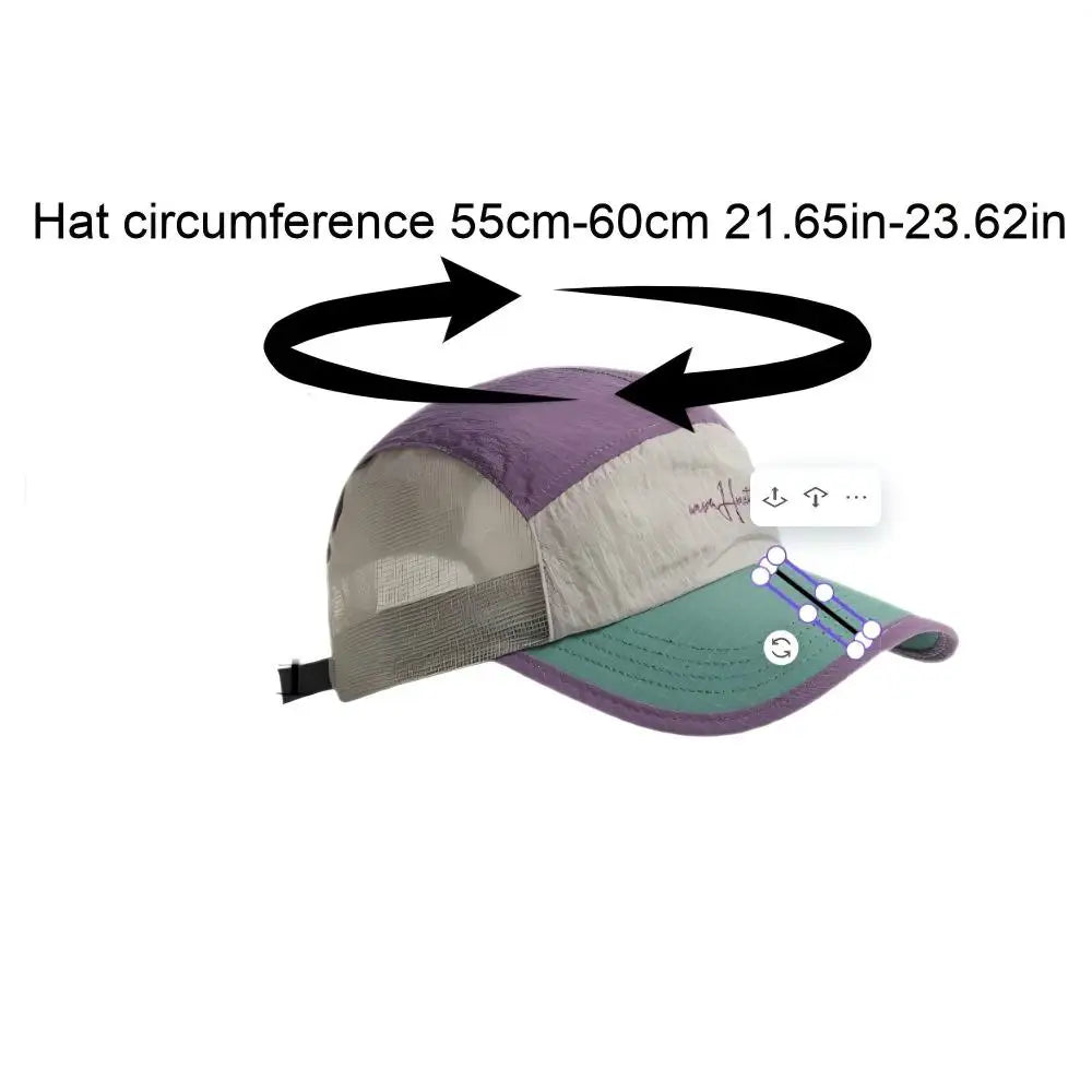 Unisex Quick-Dry Running Cap Breathable Mesh Nylon Hat for Hiking Camping Outdoor Activities