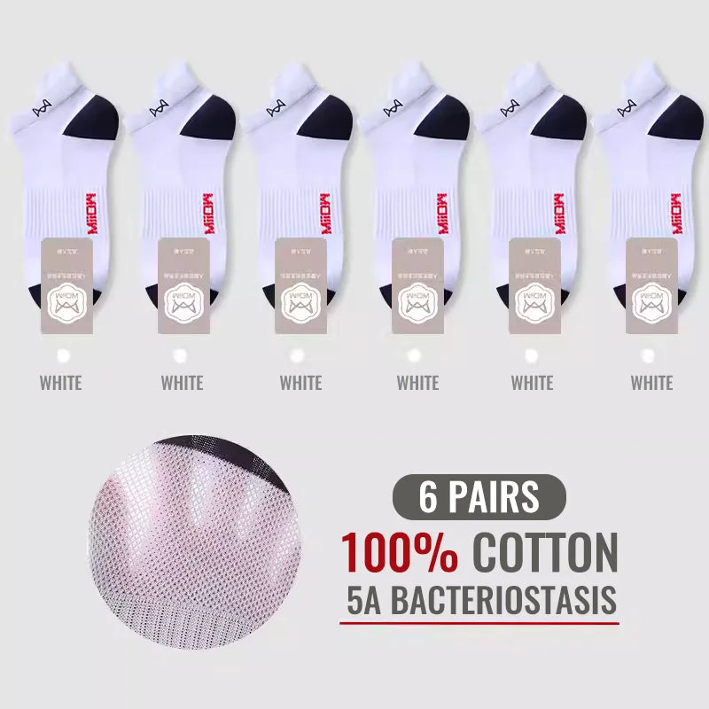 MiiOW 100% Pure Cotton Short Socks Men Ankle Sock Business Dress Ear-lifting Heel Protection Deodorant Antibacterial Sports Sock