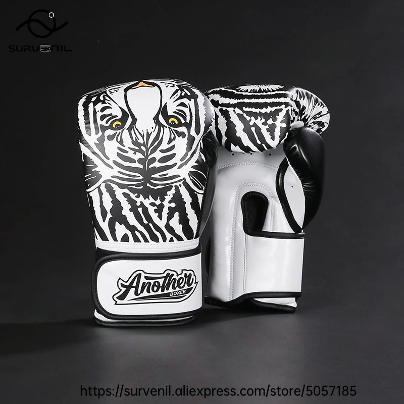 Kick Boxing Gloves 10/12/14oz/16oz PU Leather Professional Muay Thai MMA Kickboxing Glove Silver Sandbag Punch Training Gear