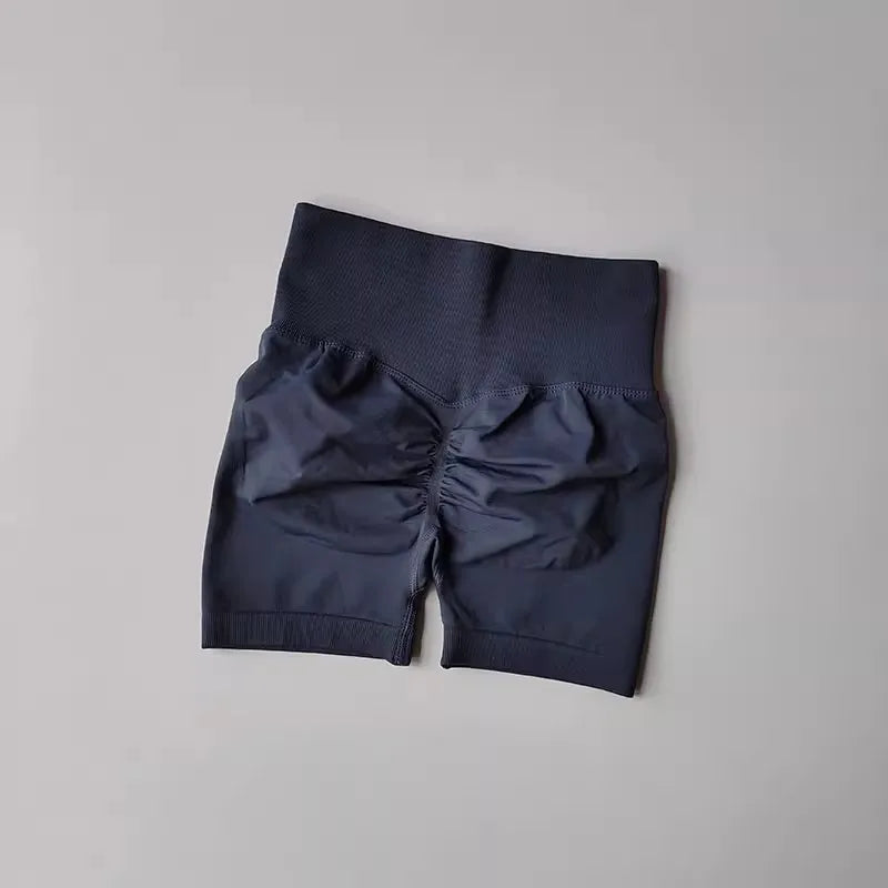 Summer High-Waist Women's Yoga Shorts Breathable Fitness Shorts Butt Lift Sports Running Cycling Push-Up Workout Gym Shorts