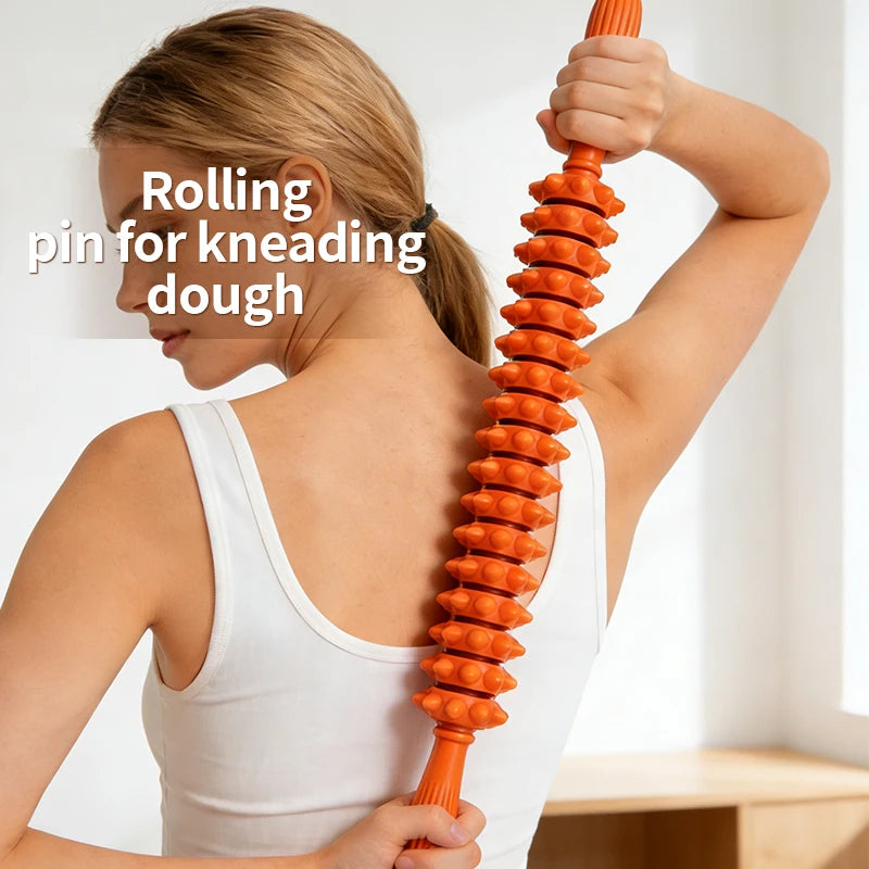 Rolling massage device, handheld rolling massage stick, suitable for the back, abdomen, and overall muscle relaxation