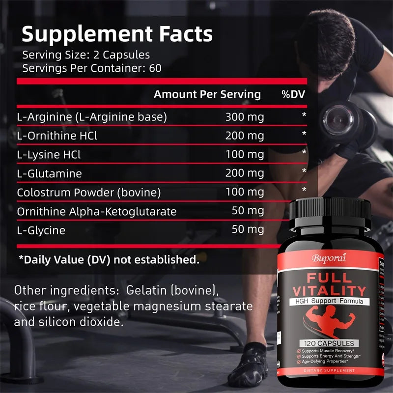 HGH Supplement for Men and Women - Human Growth Hormone Natural Support, Muscle Building, Muscle Growth, Post Workout Recovery