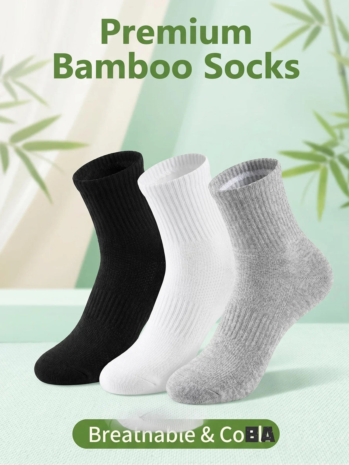 5 pairs Bamboo Fiber Mesh Socks Men Summer Thin Breathable Anti-Sweat No Smell Medium Tube Socks for Business Commute Sports