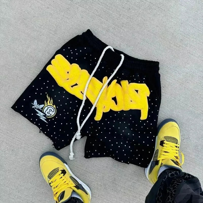 2026 Harajuku Men's Shorts Letter-printed Sweatpants Fashion Quick-drying Shorts Street Hip Hop Breat Y2K