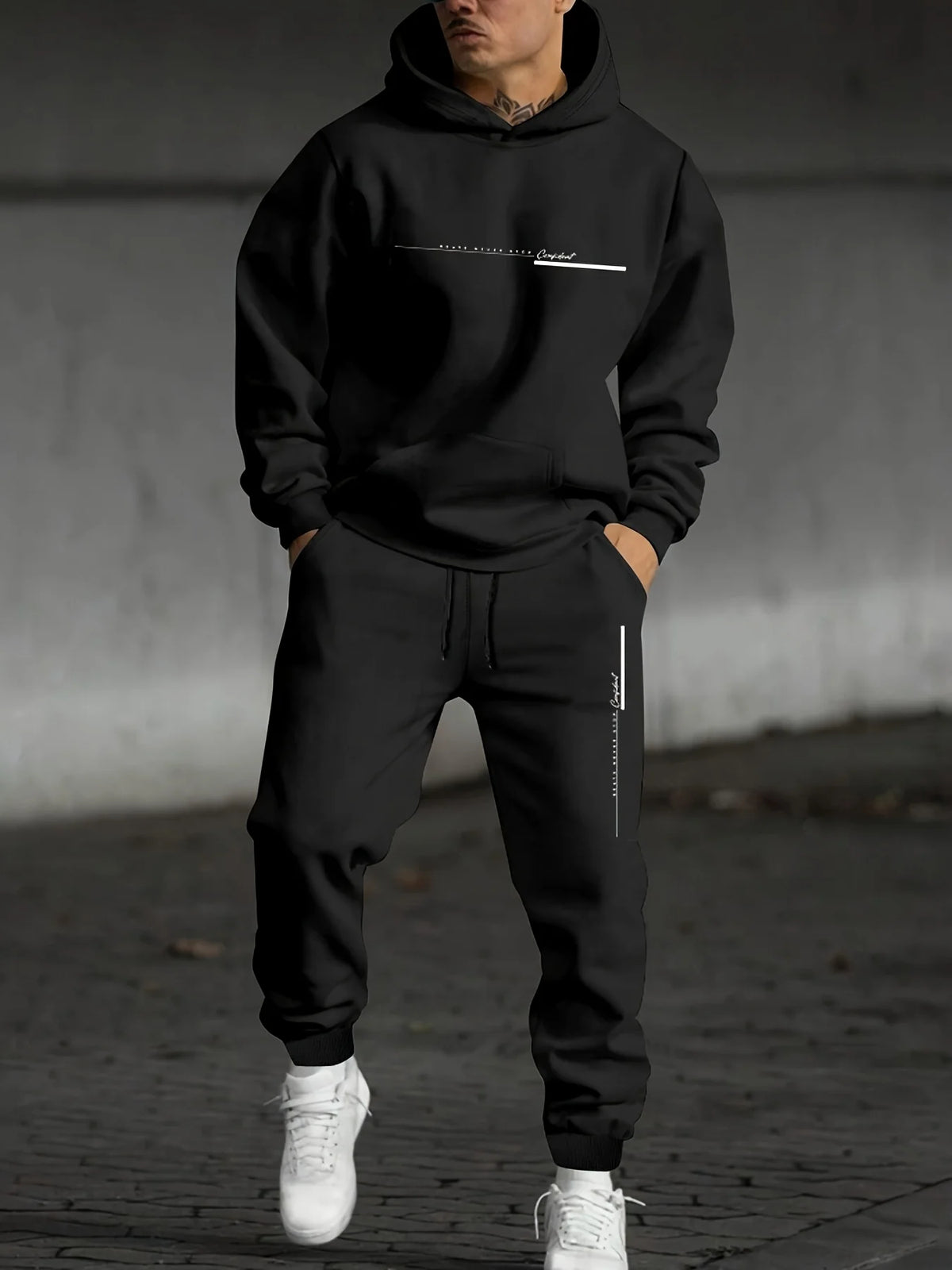 2025 Men's Fall Printed Hoodie and Jogger Set - Perfect for School Start Season men clothes tracksuit mens clothes funny suit