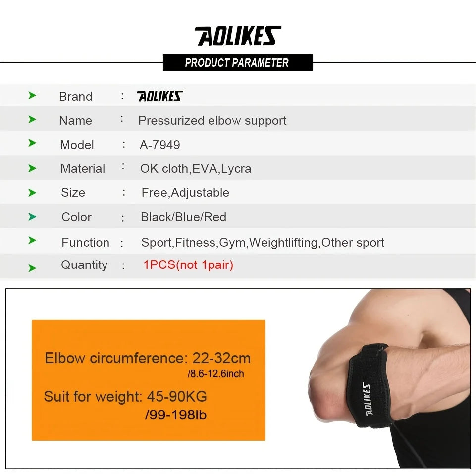 AOLIKES 1PCS New Elbow Protection Strap Elbow Soft Cushion Support Strap Knee Support Basketball Tennis Badminton Elbow Pad