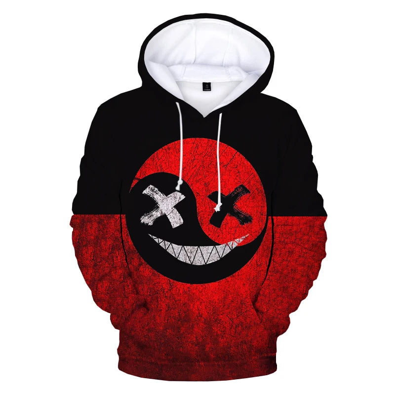 XOXO Pattern Trendy Devil Smiling Face 3D Printed Hoodie Sweatshirts Men Women Fashion Casual Funny Pullovers Hip Hop Hoodies
