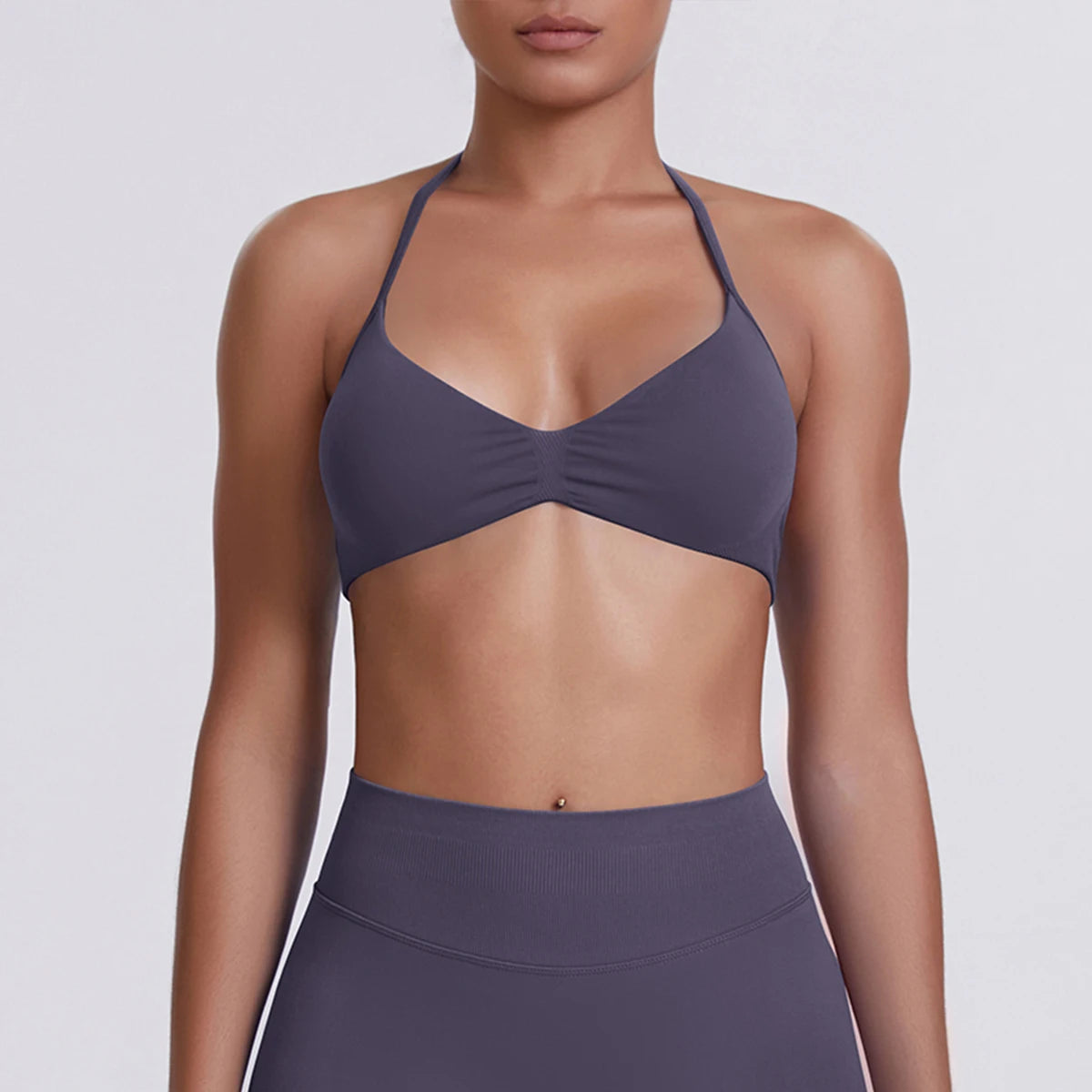 Sexy Neck Strap Bra for Woman Summer Breathable Backless Yoga Bra Women Fitness Solid Color Yoga Sports Bra Workout Top