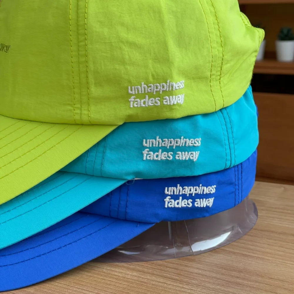 Baseball Cap Curved Brim Mesh Waterproof Embroidery Letter Hat for Men Women Outdoor Running Cycling Korean Fashion Sport Cap