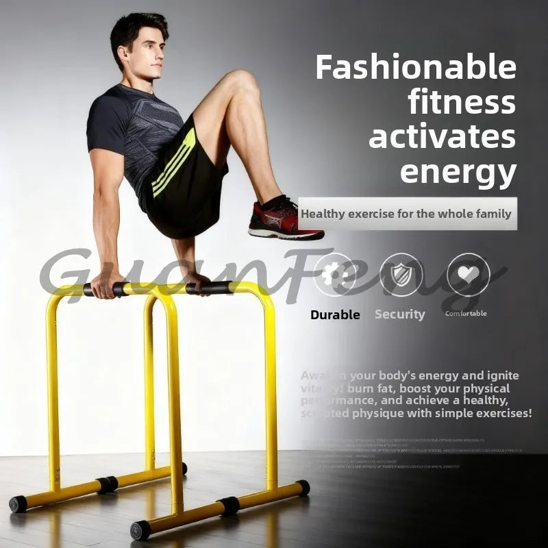 Indoor Adjustable Parallel Bars, Multifunctional Chin‑Up Dip Station Pull‑Up Bars for Home Gym Strength Workout Training