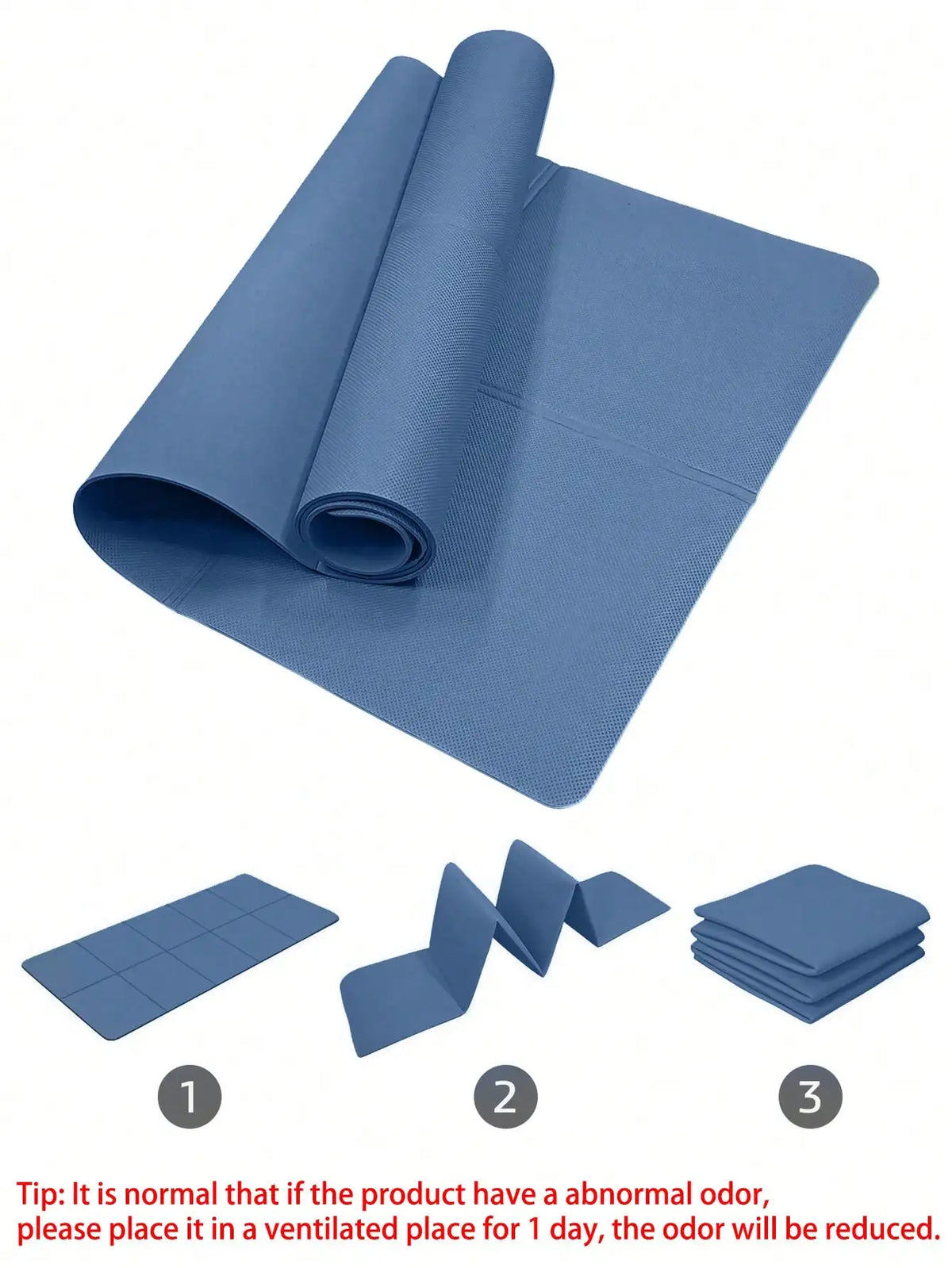 Dark Blue Foldable Yoga Mat Eco Friendly EVA Folding Travel Fitness Exercise Mat 3/4/6mm Thicknesses for Yoga Pilates Workouts