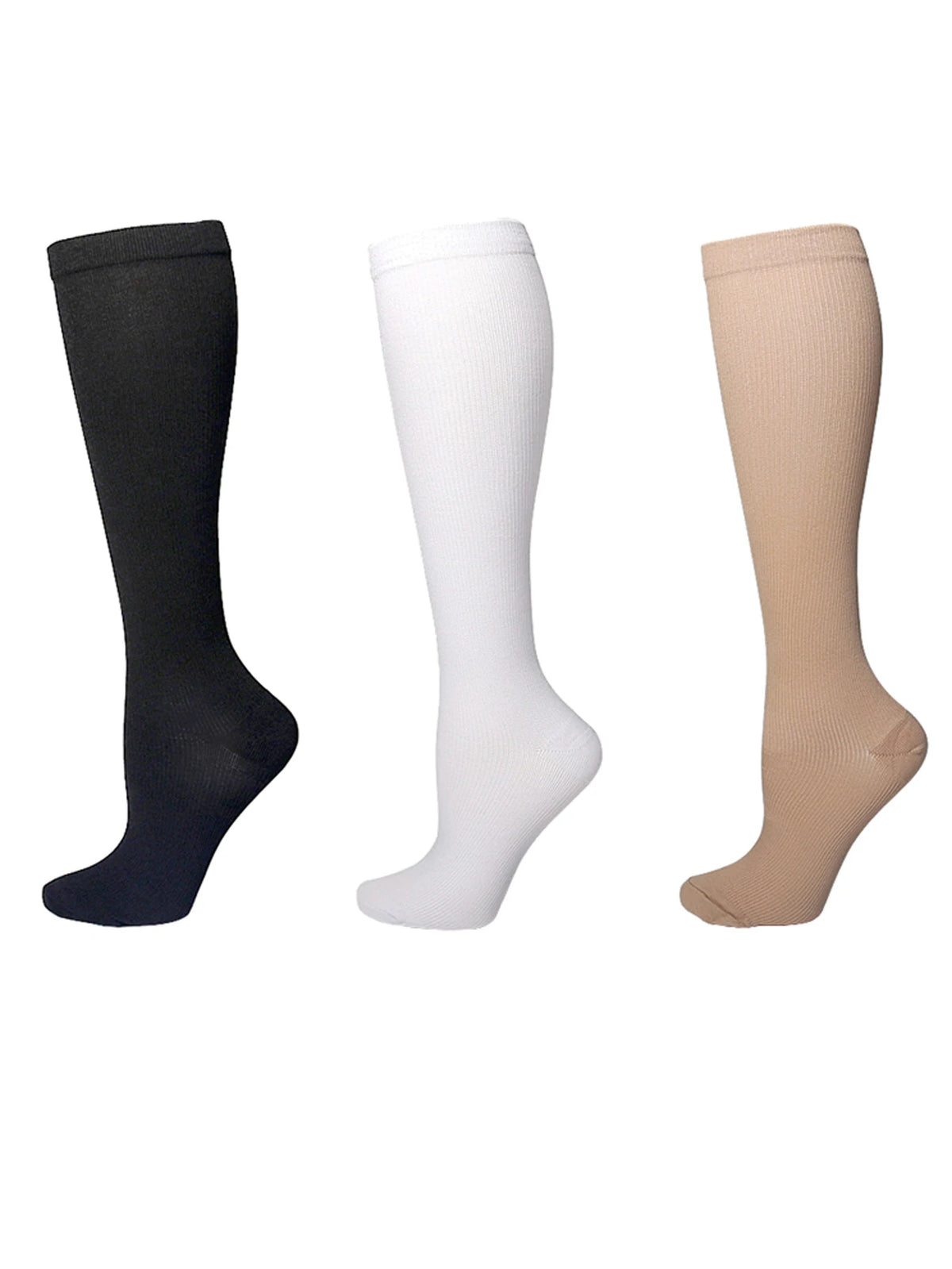 6Pairs Copper Ion Sports Compression Socks for Men Women Solid Color Compression Pressure Socks for Cycling Football Basketball