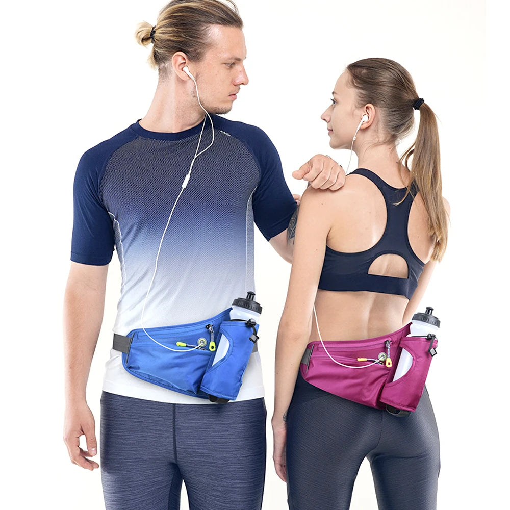 1Pcs Running Fanny Pack with Water Bottle Holder - Running Belt With Water Bottle Holder and Pouch - Travel Fanny Pack