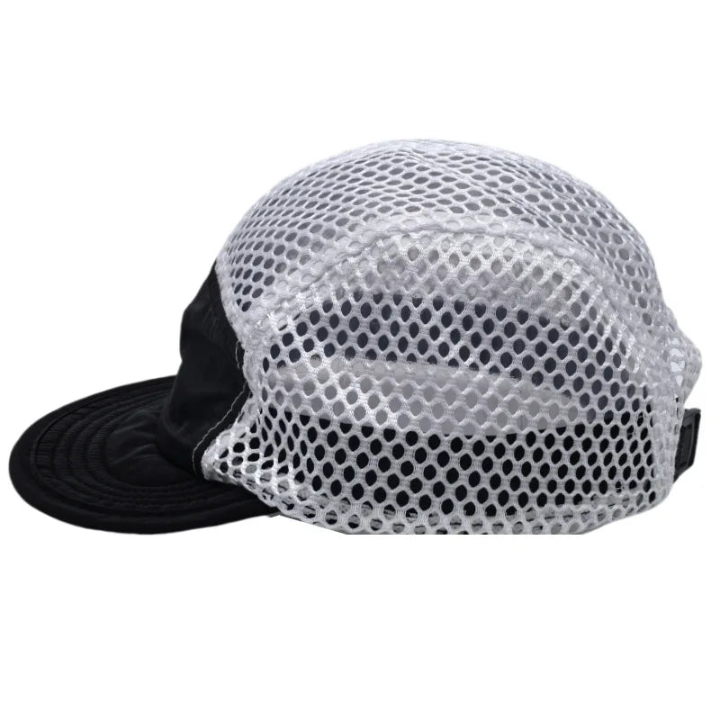 5 Panel Mesh Trail Running Cap Quick Dry Breathable Baseball Hat Adjustable Unisex Outdoor Sports Cycling Hiking Camping Sun Cap