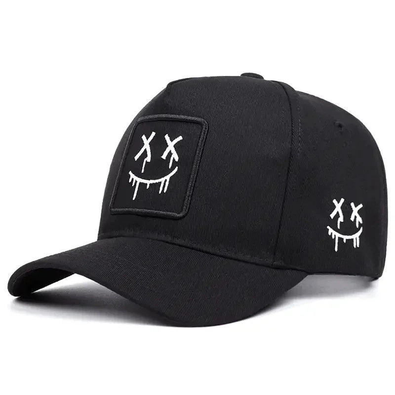 Unisex XX Smiling Face Embroidery Baseball Net Caps Spring and Summer Outdoor Adjustable Casual Hats Sunscreen Hat