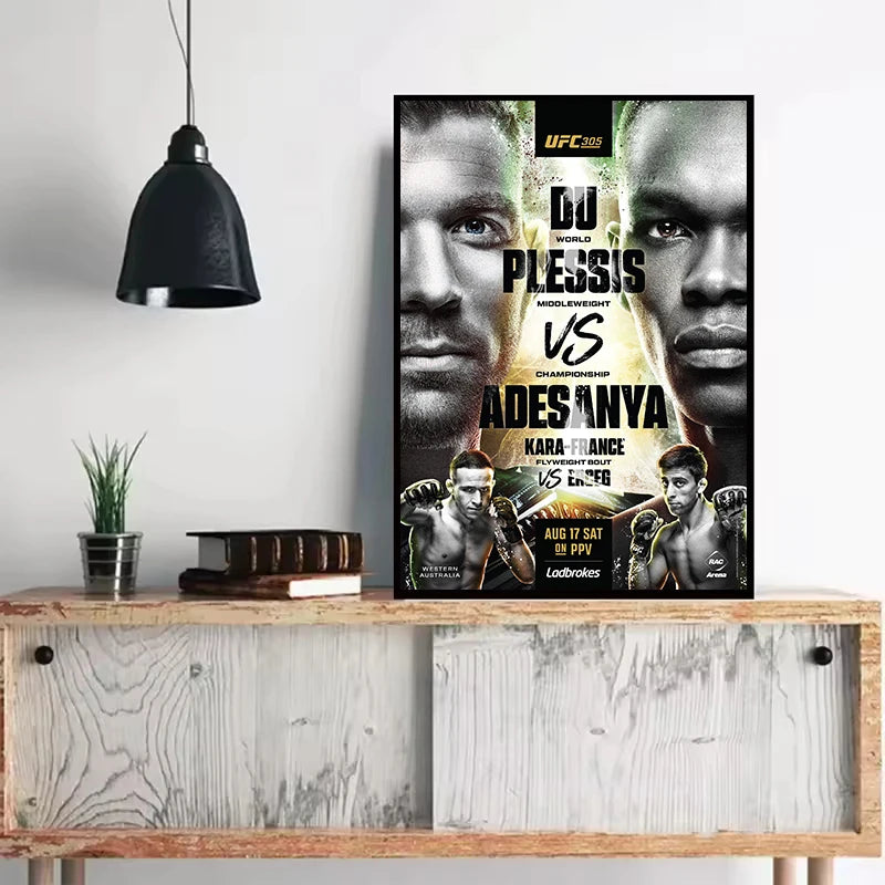 Championship Title Fight Poster Print Classic Boxing and Fighting Canvas Painting Wall Art Picture for Gym Home Decoration