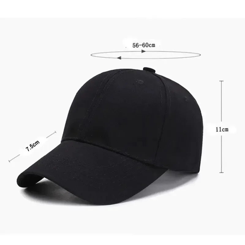 Unisex Baseball Cap – Adjustable Black Sports Hat for Outdoor Casual Summer Wear