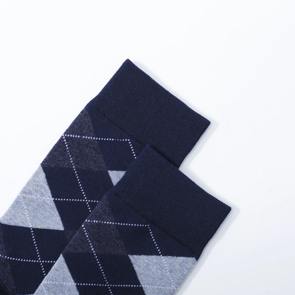5 Pairs Mens Dress Socks Plus Large Size,High Quality Combed Cotton Crew Socks,Black Cool Argyle Breathable Casual Socks for Men