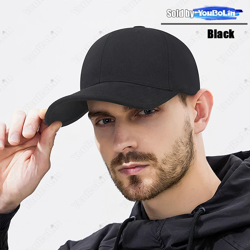High Quality Simple Style Cotton Wide-Brim Stiff Top Baseball Cap Outdoor Casual Sports Sunshade Duckbill Cap