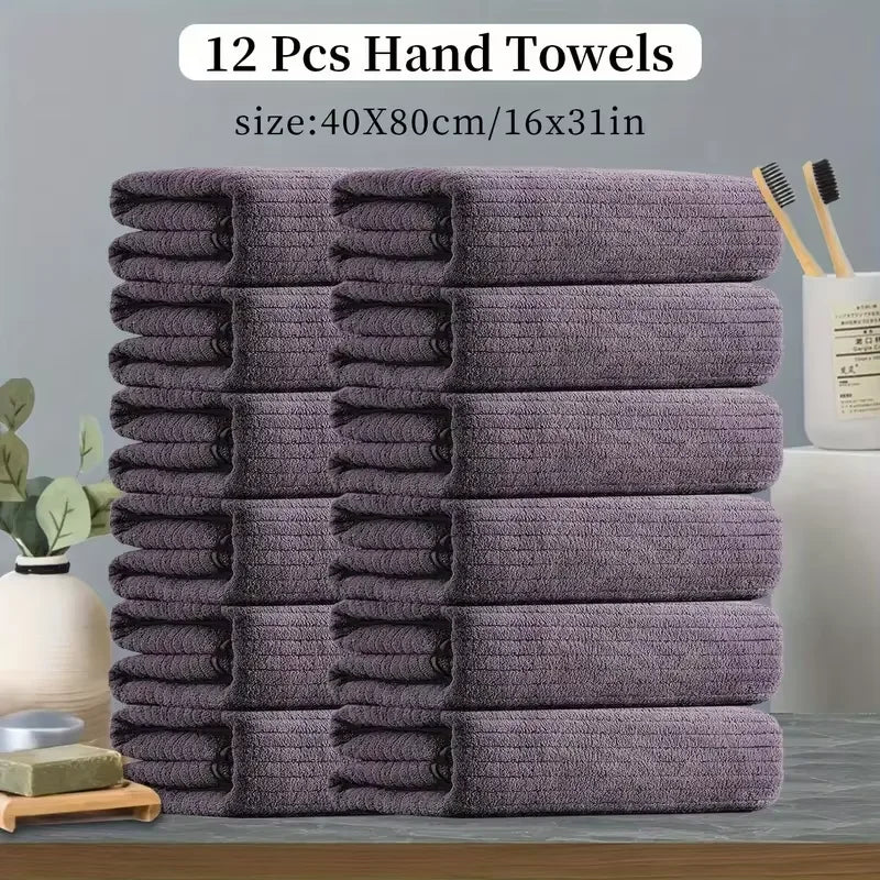 12Pcs Premium Handkerchief Set - Quick-Dry Absorbent Towels, Ideal for Gym, Spa, Beauty Routines & Daily Facial Care Essentials