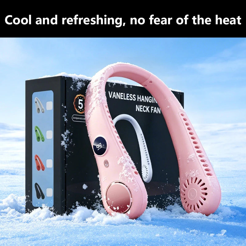 Lenovo Bladeless Neck Fan, Portable USB Rechargeable Hands Free Wearable Cooling Fan Long Battery Life Outdoor Travel Turbo Fan