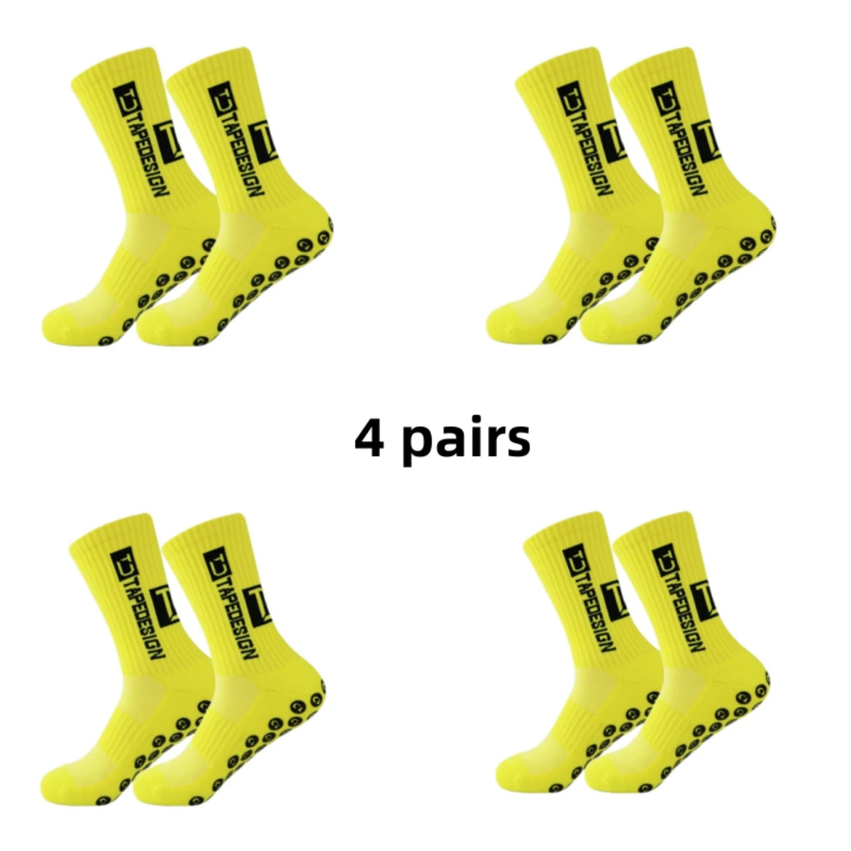 4 pairs of new anti slip band design football socks with mid calf anti slip football sports bike sports men's socks