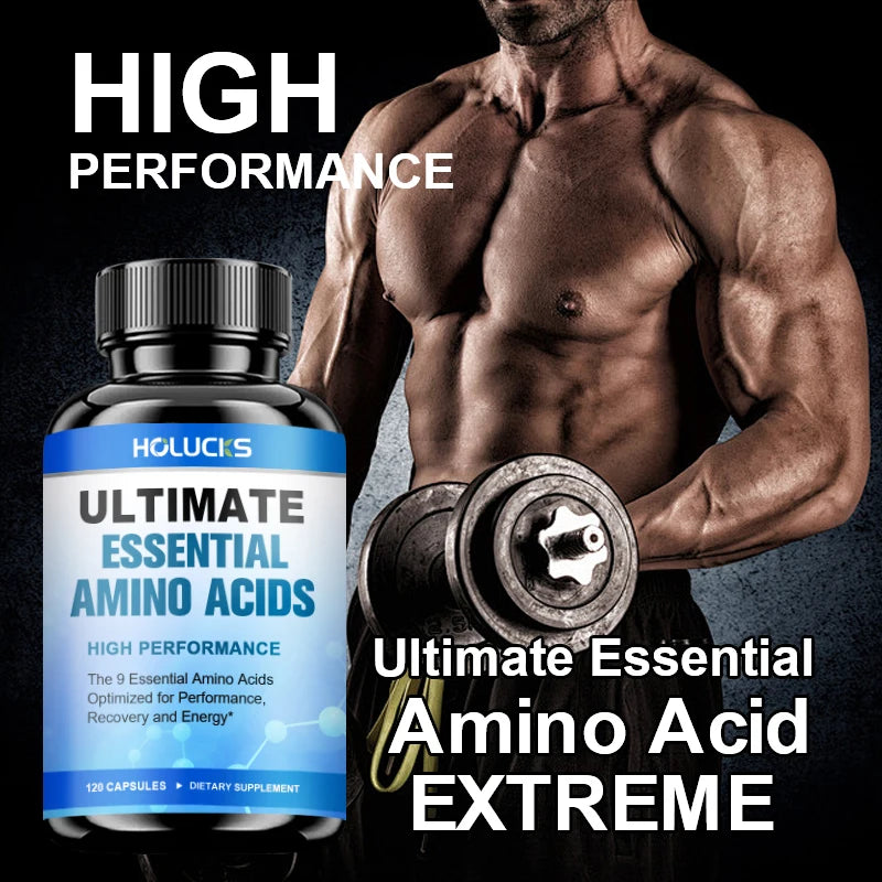 Advanced Body Building Amino Acid Capsules-Helps Increase Strength, Endurance, Protein Synthesis, Build Muscle Mass, Abs, Energy
