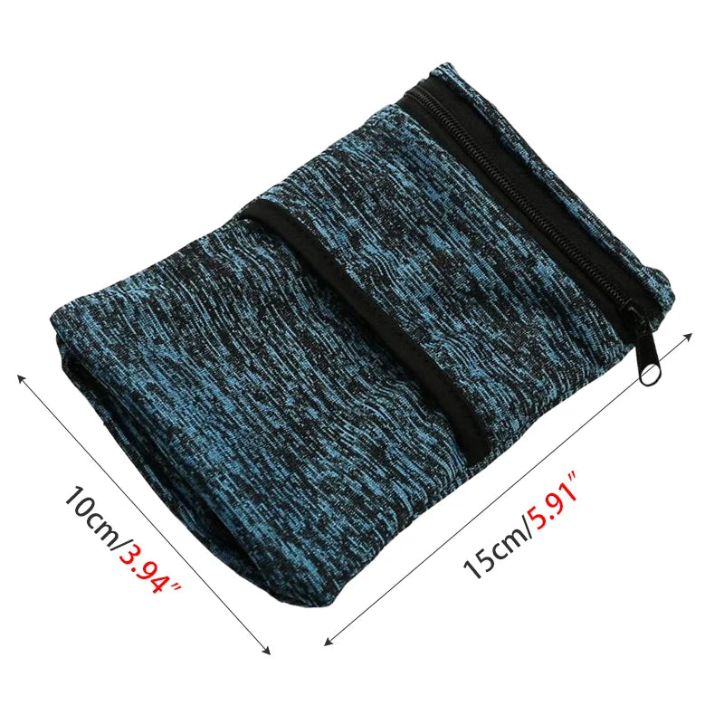 Zipper Running Bags Lightweight Wrist Wallet Pouch for Phone Key Card Sweatband Gym Fitness Sports Cycling Wristband Arm Bag