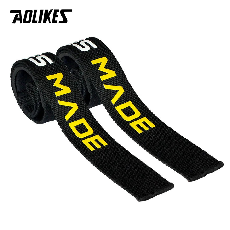 AOLIKES 1 Pair Antislip Weight Lifting Straps Deadlift Straps for Heavylifting Bodybuilding and Powerlifting Wrist Support