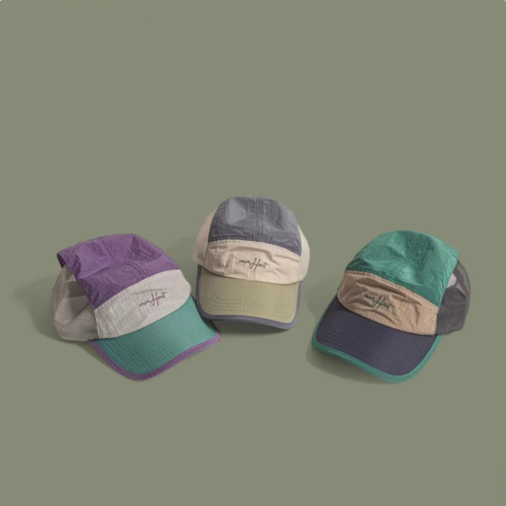 Unisex Quick-Dry Running Cap Breathable Mesh Nylon Hat for Hiking Camping Outdoor Activities