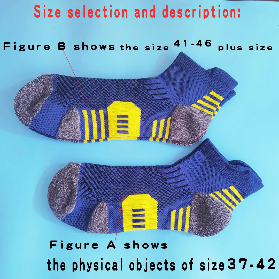 3Pair Professional Fitness Sports Socks Towel Bottom Non-Slip Running Socks Men Women Short Quick-Drying Basketball Training So