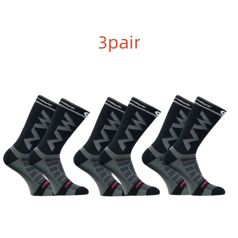 3 pairs of professional men's and women's outdoor sports cycling socks, sports socks, odor proof and breathable yoga nylon socks