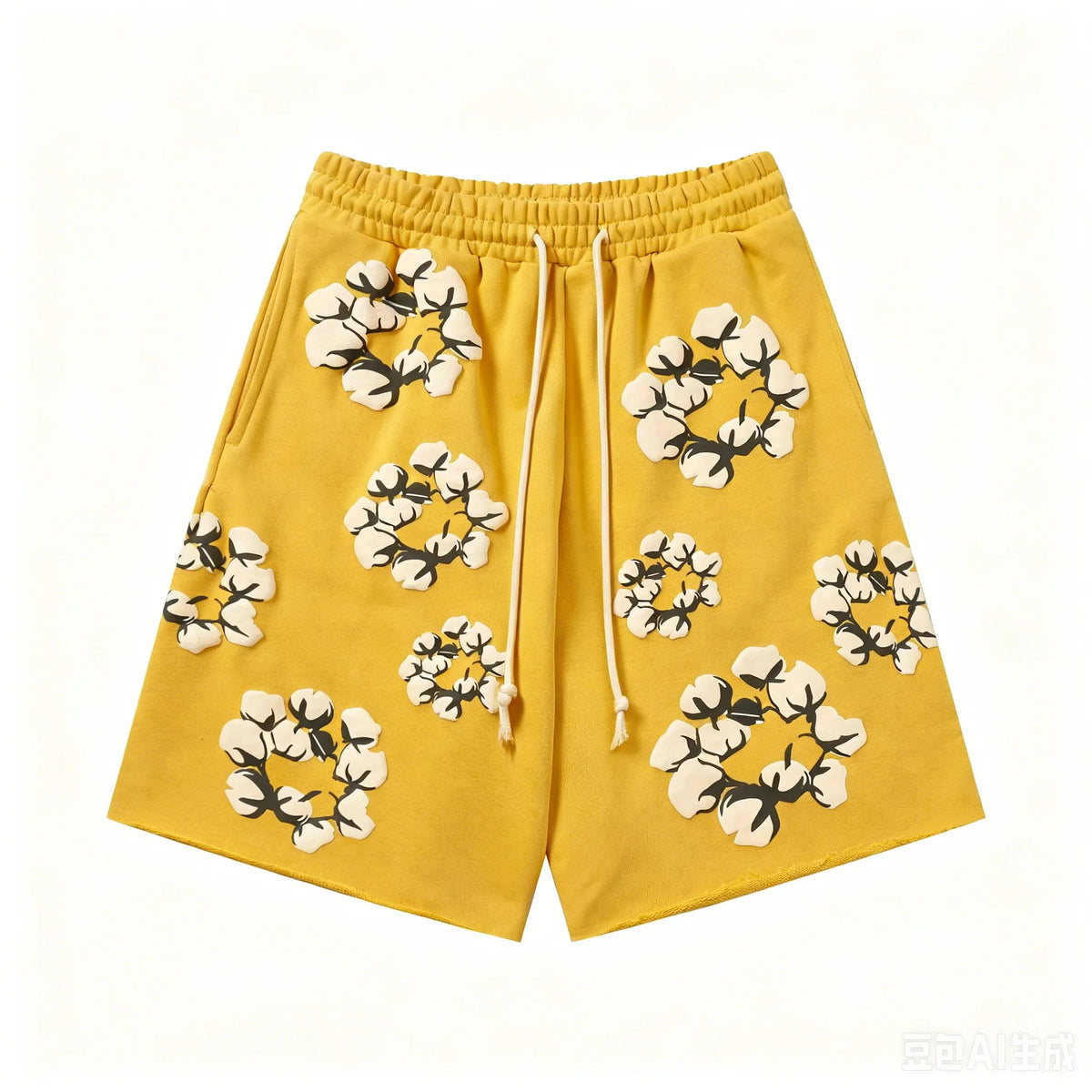 2026 Summer New Men's Navy Wreath 3D Print Sweat Shorts Oversized Pants, Suitable for Daily Wear and Training Kids