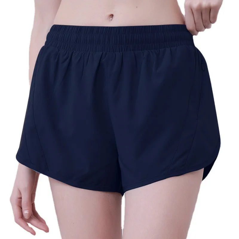 Women 2-in-1 Anti Chafing Sports Shorts Quick Dry Running Yoga Shorts Summer Thin Breathable Outdoor Fitness Short Pants