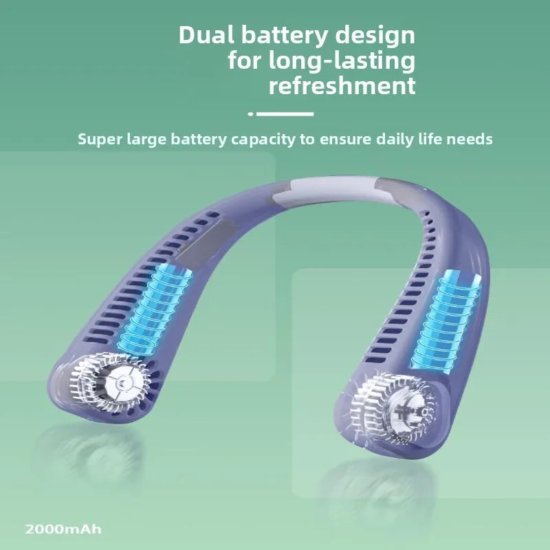 Feliztrip Mi Micro Leyou, Bladeless Neck Fan 2000Mah Battery, Three-Speed Wind TR-STM805