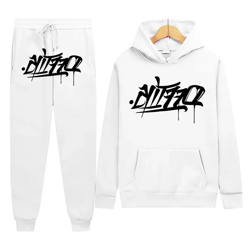 Large supply of men's sportswear, new fashion hip hop suit two-piece set hoodie printed sweatshirt comfortable casual male style