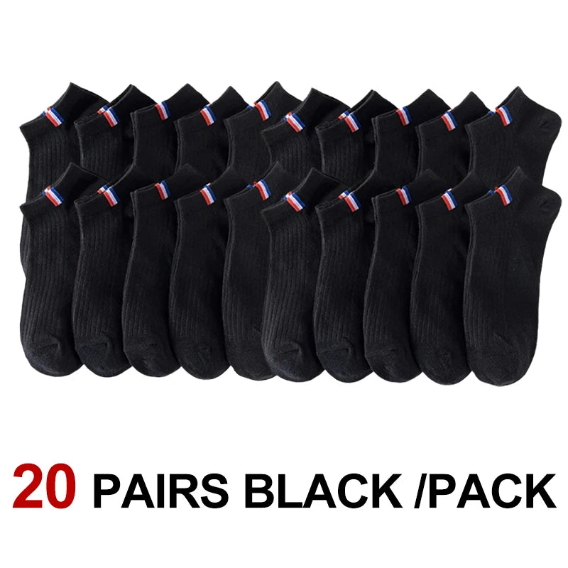 10/20 Pair Neutral Solid Color Low-Top Sports Socks Spring Summer Sweat Absorbing Breathable Comfortable All-Season Leisure Sock