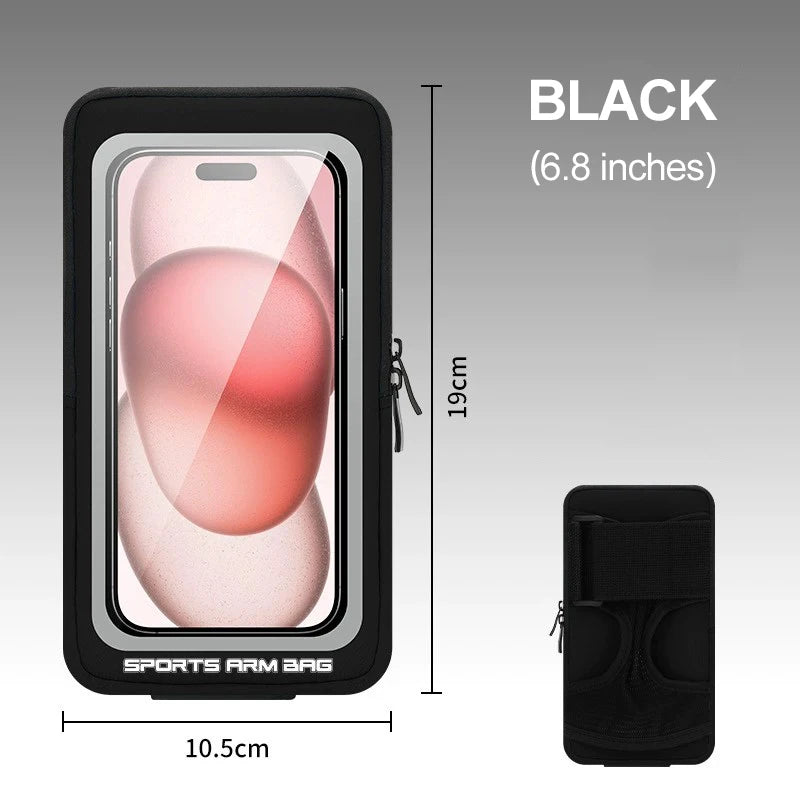 Unisex Running Wrist Bag Compatible Travel Outdoor Sports Arm Bag Phone Holder Waterproof Lightweight Adjustable Wrist Armbands