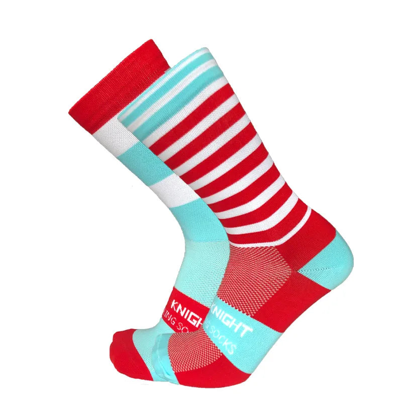 New Stripe Dot Cycling Socks Top Quality Professional Brand Sport Breathable Bicycle Sock Outdoor Racing Running Socks