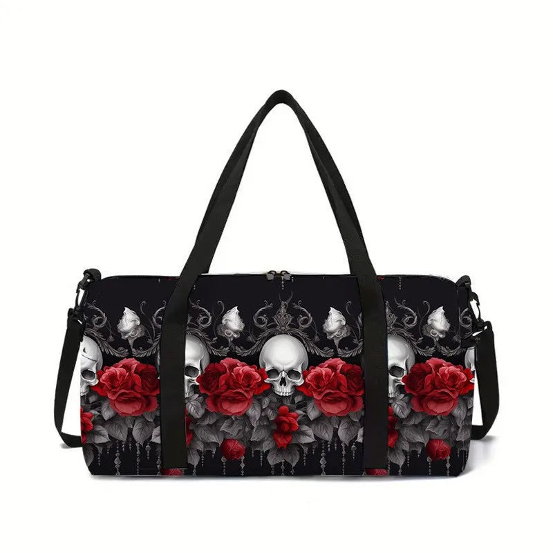 Classic Popular New skeleton 3D Printed Large Capacity Travel Bags Barrel Shape Crossbody Bag Outdoor Sports Bags Gym Yoga Bag