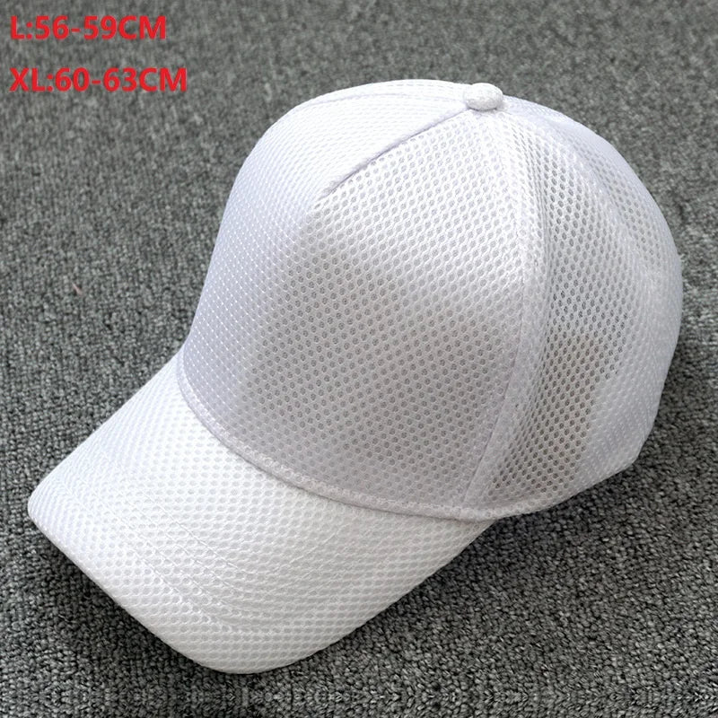 Summer Big/Small Head Mesh Baseball Cap Outdoors Large Sun Caps Oversize Plus Size Trucker Hat 55-60cm 60-65cm