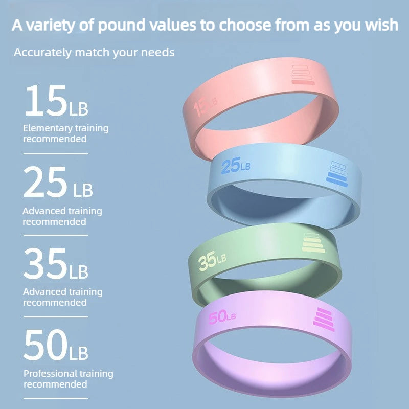 15LB-50LB Yoga Elastic Ring Different Level Elastic Yoga Band Stretch Strap Stretch Fitness Bands Home Exercise