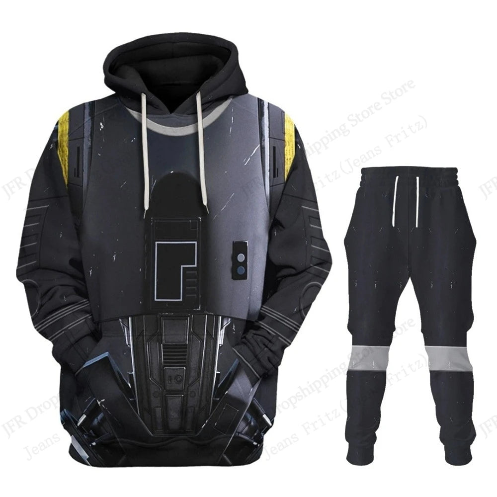 Two Piece Hoodie Pant Sets Anime Movie Armor 3d Print Sets Men Women Fashion Hoodie+Pant 2 Piece Suit Run Sports Tracksuit New
