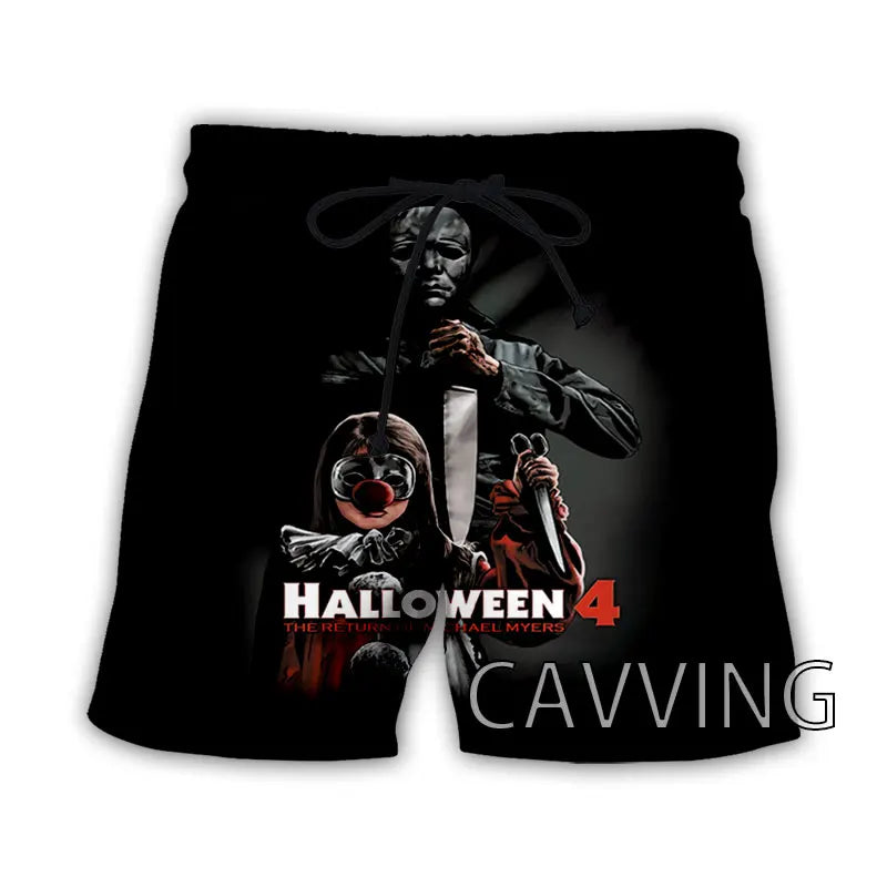 New Fashion Women/Men's 3D Print Halloween Michael Myers Summer Beach Shorts Streetwear Men Quick Dry Vacation Casual Shorts