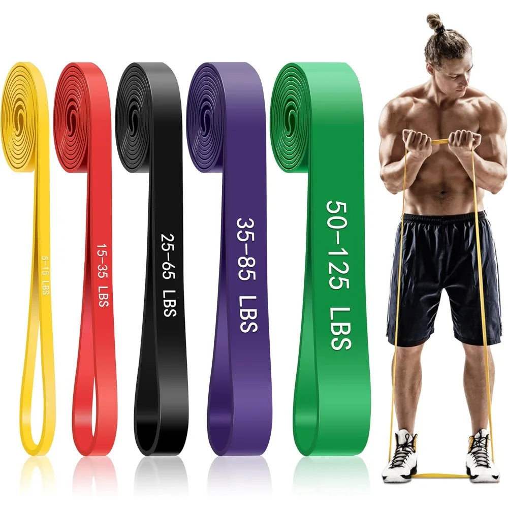 Pull Up Assistance Bands, 5-Level Resistance Bands for Working Out, Pull Up Bands for Men & Women, Exercise Bands for Full-Body