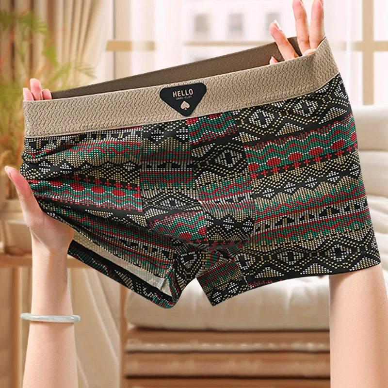 1/4pcs Pack Men Panties Cotton Underwear High Stretch Boxer Shorts Fashionable Sexy Men Underpant Plus Size L-4XL Breathable Men