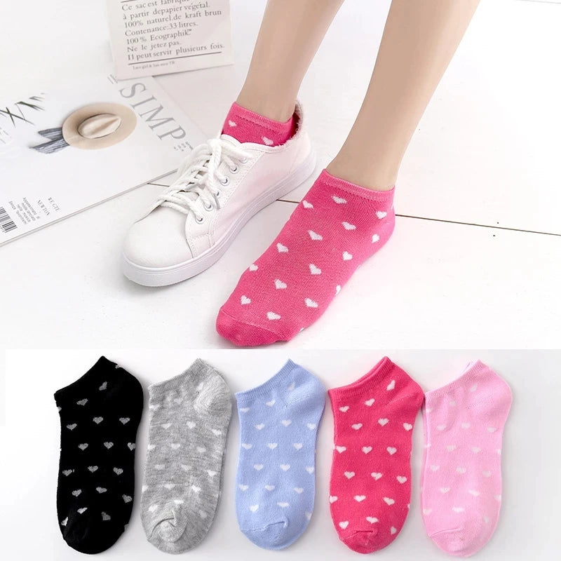 5 Pairs Socks Womens Summer Autumn Socks Women Quality Cotton Cute Set Japanese Style Sports Fashion Short Ankle Socks Harajuku